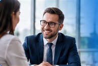 European employer in a meeting
